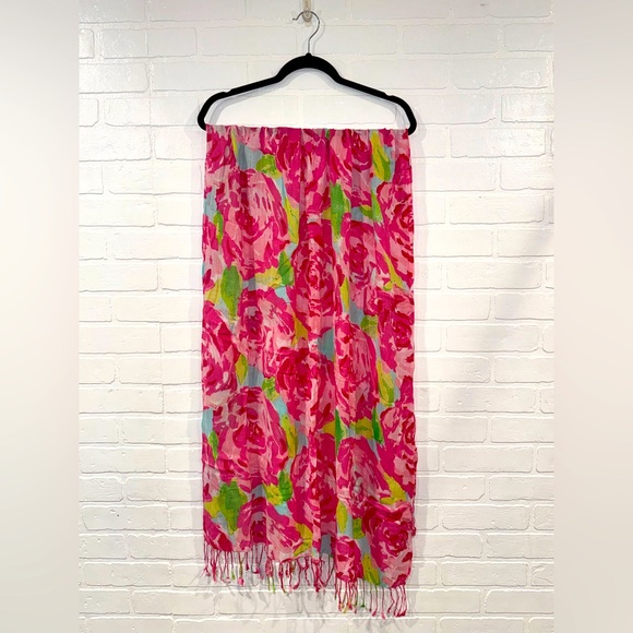 Lilly Pulitzer Holy Grail First Impressions Hotty Pink Scarf The Lilly Scarf 🦄 - Picture 13 of 13